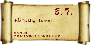 Básthy Tomor névjegykártya